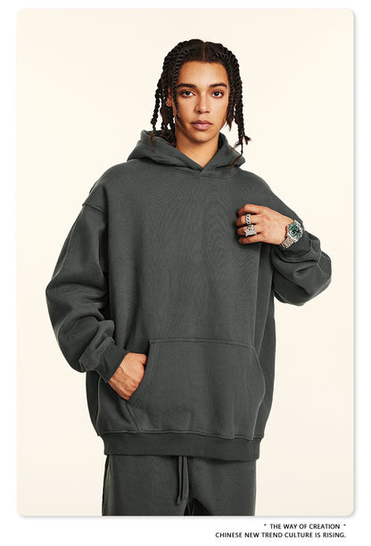 Fleece Lining Oversize Hoodie & Fleece Lining Sweatpants WN9960