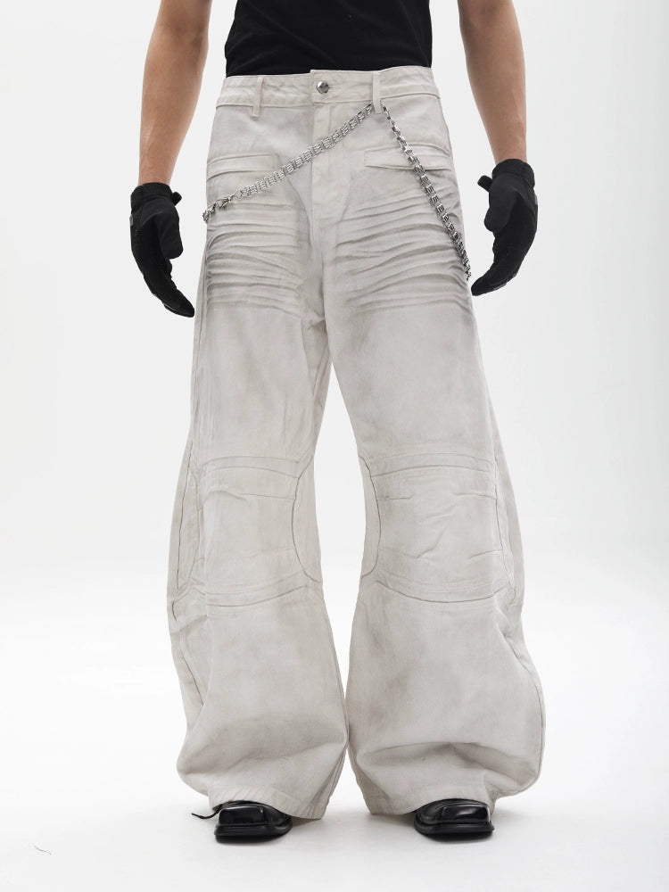 Deconstructed Wide Leg Denim Jeans WN18679