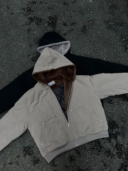 Fur Collar Sherpa-Lining Hooded Padded Jacket WN11363