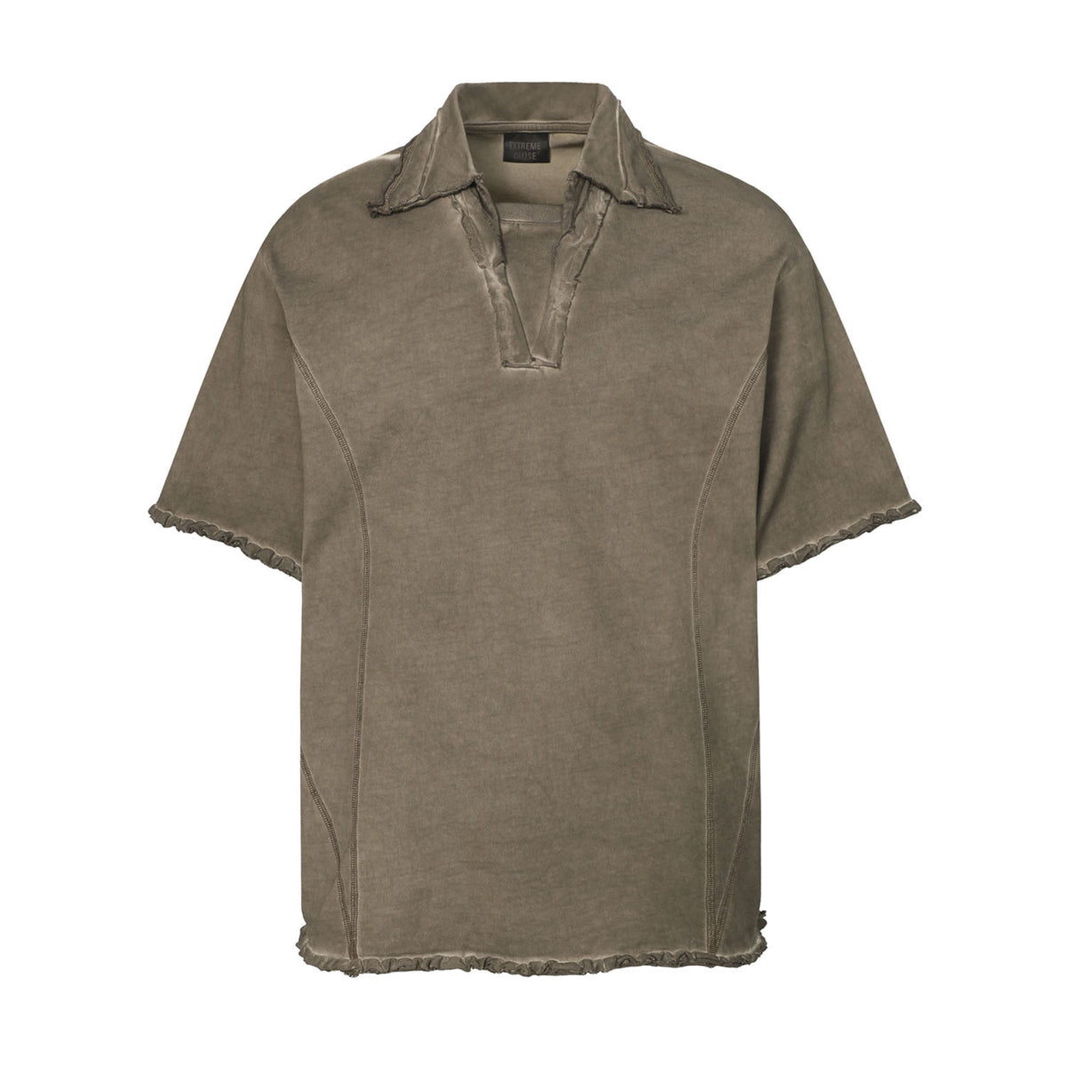 Raw Hem Panel Short Sleeve Polo Shirt WN26963