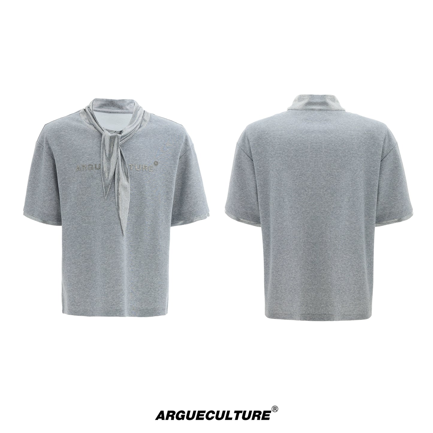 Silver Tie Design Metal Print Short Sleeve T-Shirt WN18327