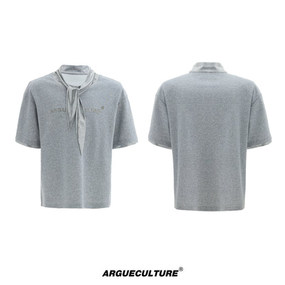 Silver Tie Design Metal Print Short Sleeve T-Shirt WN18327