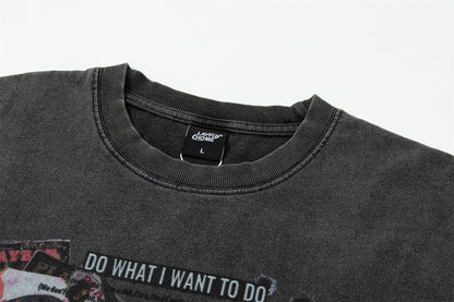 Washed Portrait Collage Short Sleeve T-Shirt WN26750