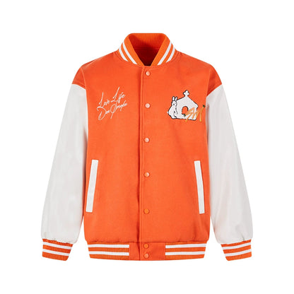 Embroidery Rabbit Patch Baseball Jacket WN10103