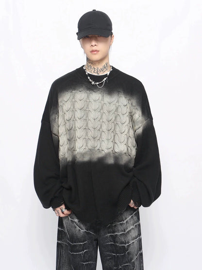 Washed Oversize Knit Sweater WN10893