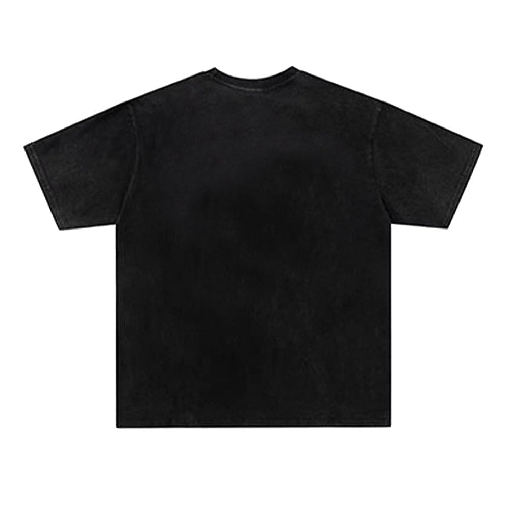 Washed Graphic Letter Short Sleeve T-Shirt WN26945