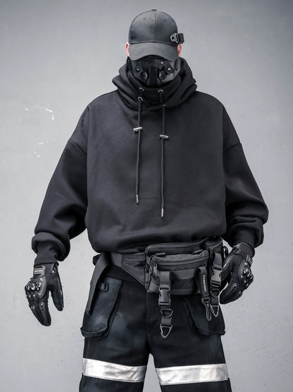 High-Neck Oversize Fleece Lining Hoodie WN22351