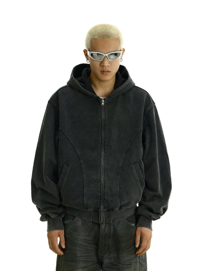 Washed Zipper Hoodie WN9018