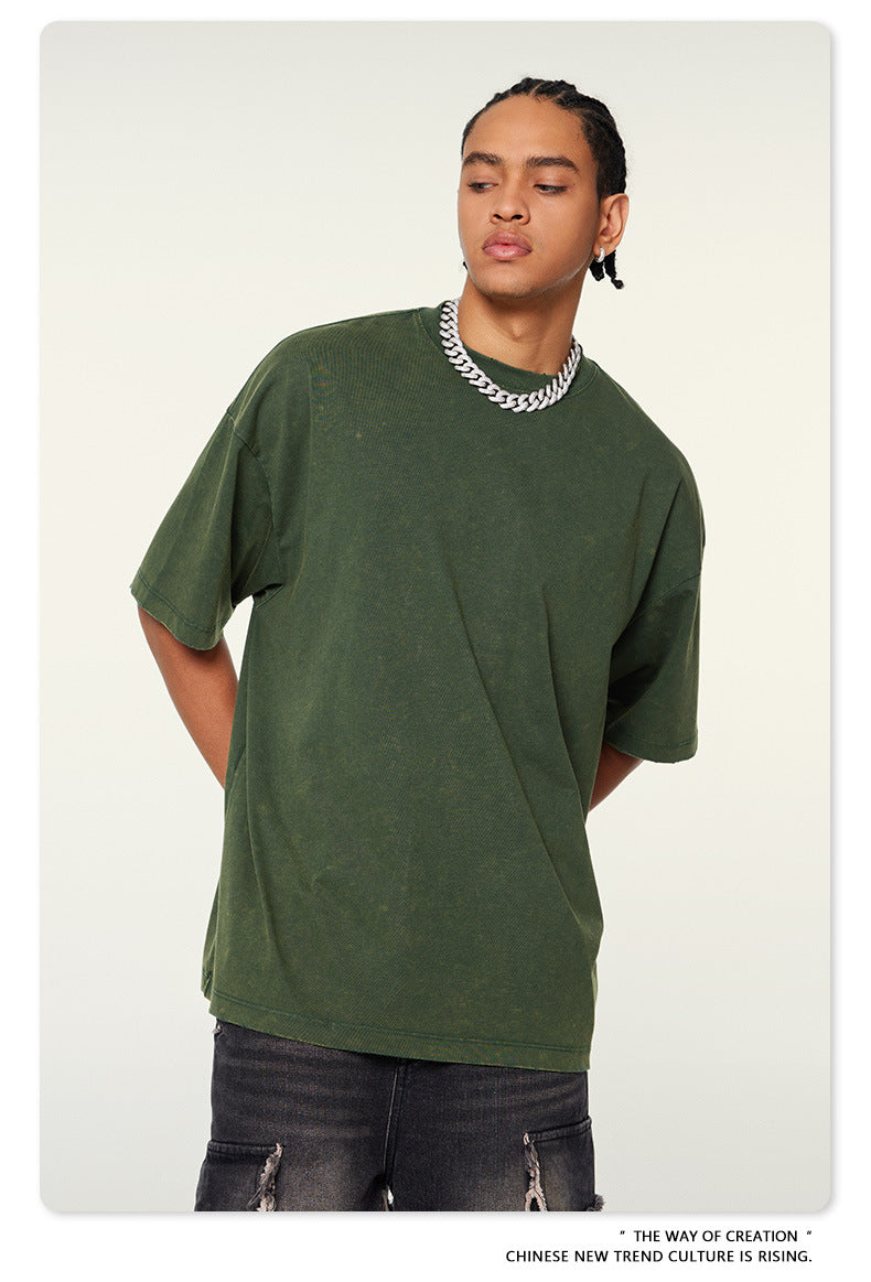 Washed Oversize Short-sleeve T-shirt WN6455