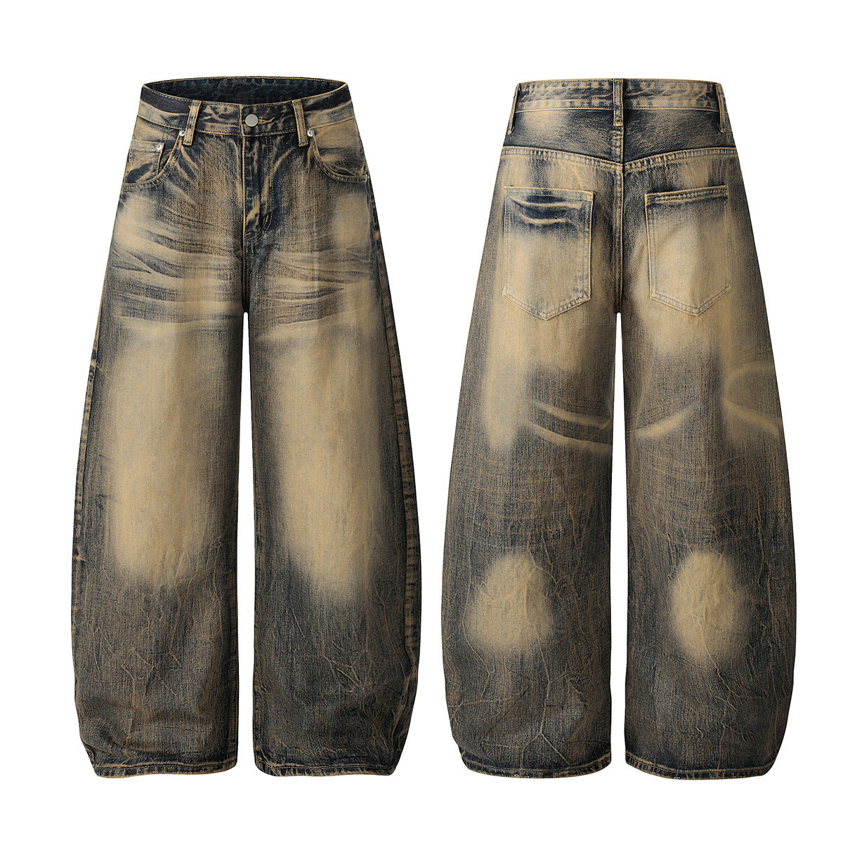 Washed Fade Wide Leg Denim Jeans WN25414