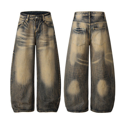 Washed Fade Wide Leg Denim Jeans WN25414