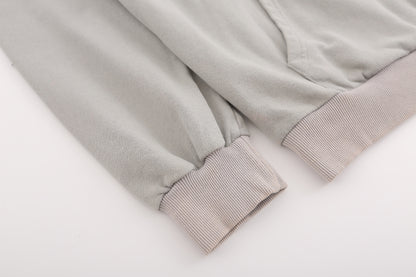 Letter Embroidery Washed Zipper Hoodie WN10984