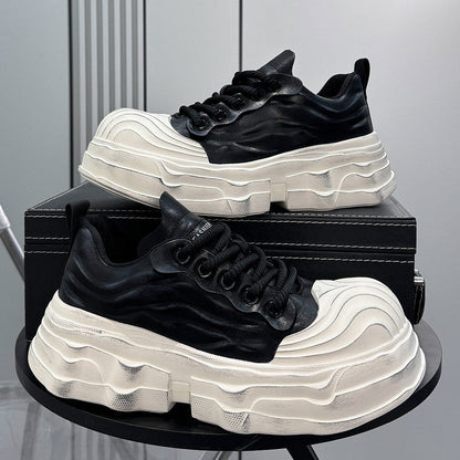 Thick-Sole Height-Increasing Shell-Toe Dad Sneakers WN24771