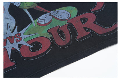 Graffiti Cartoon Letter Print Short Sleeve T-Shirt WN26452
