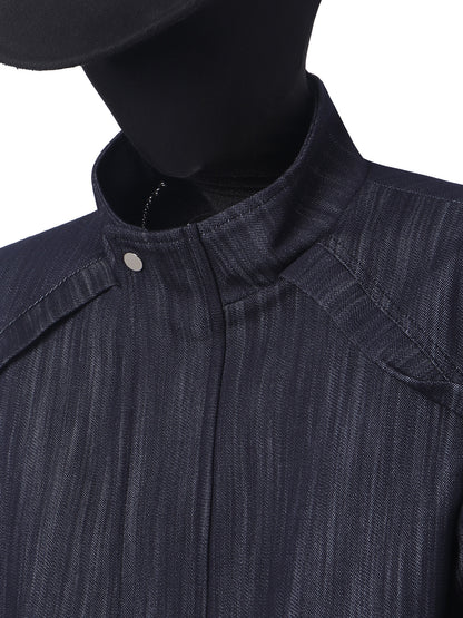 Pleats Standing-Collar Short Jacket & Pleats Wide Leg Trousers Setup WN23693