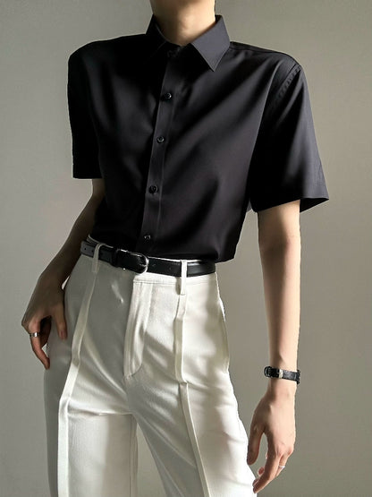 Plain Design Short Sleeve Shirt WN19660