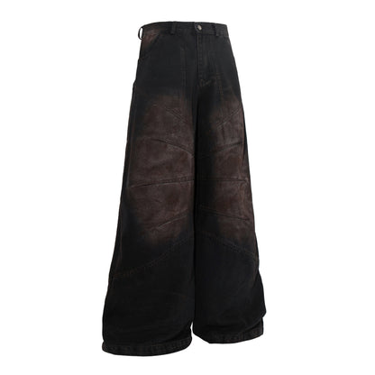 Washed Gradient Wide Leg Denim Jeans WN23603