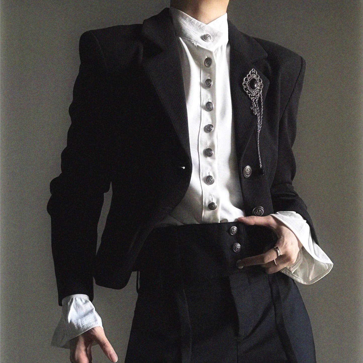 Waist-Shaping Corduroy Tailored Jacket WN23122