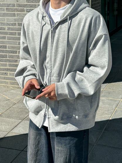 Double Zipper Design Oversize Hoodie WN20234