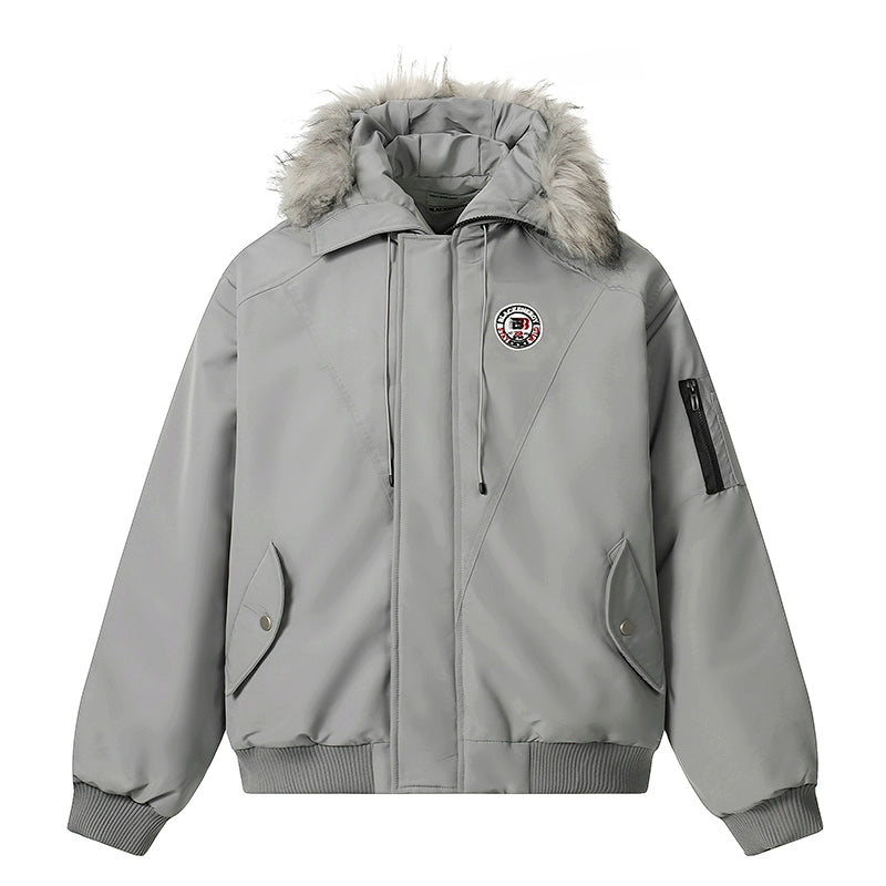 Warm Hooded Fake Fur-Collar Puffer Jacket WN22111