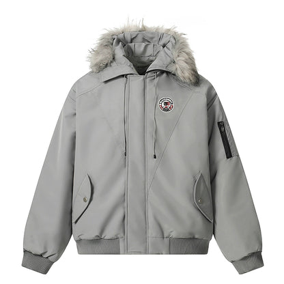 Warm Hooded Fake Fur-Collar Puffer Jacket WN22111