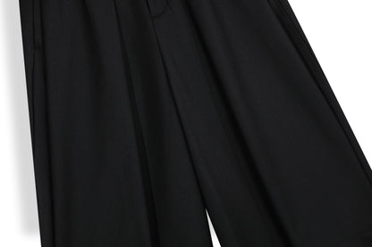 Wide Leg Pleats Half Trousers WN25967
