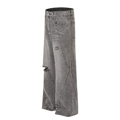 Denim-Jeans wn11572 gewaschener Strait-leg-Leg