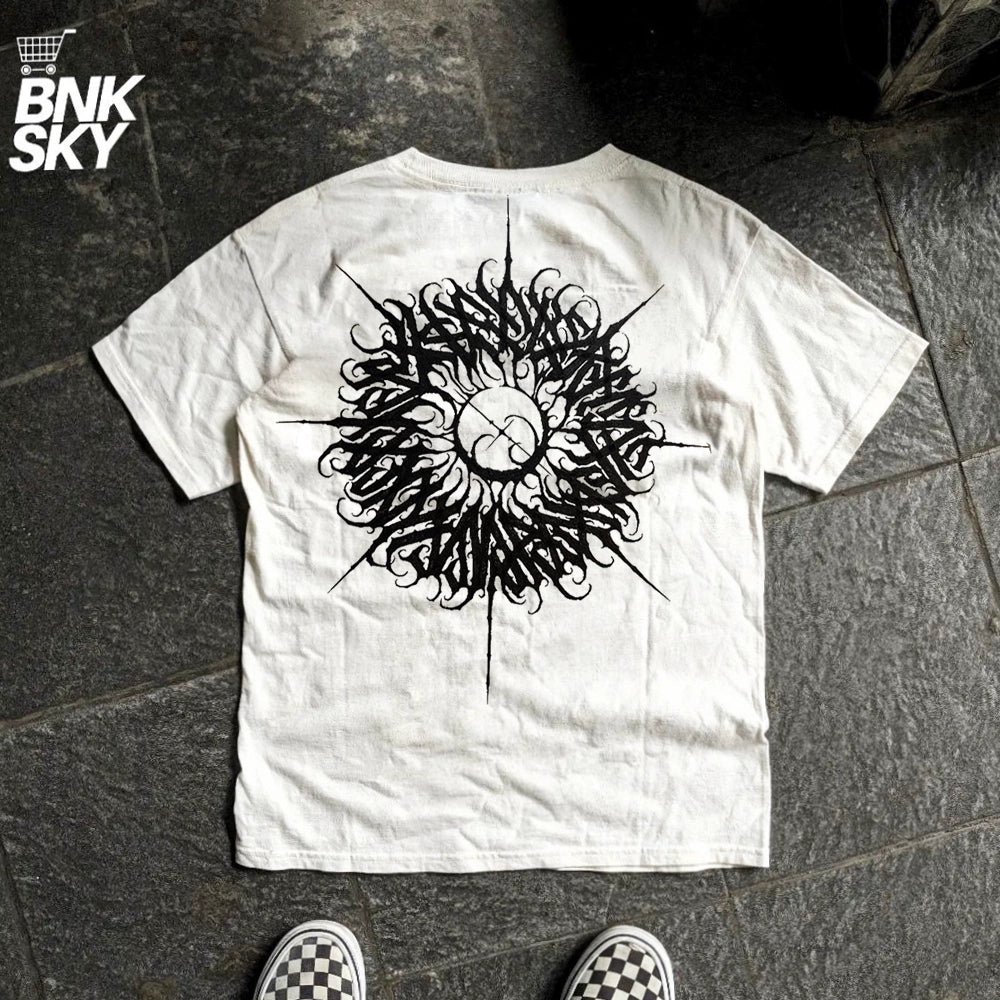 Stripe Tattoo Design Oversize Short Sleeve T-Shirt WN16713