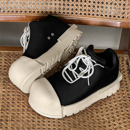 Chunky Shell Toe Platform Lace-Up Sneakers WN24527