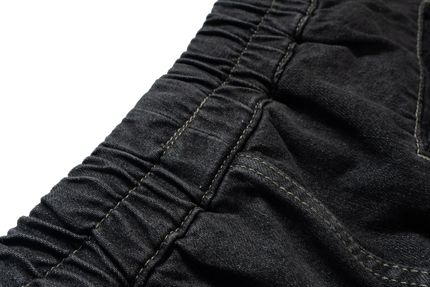 Drawstring Cargo Damage Denim Half Jeans WN25525