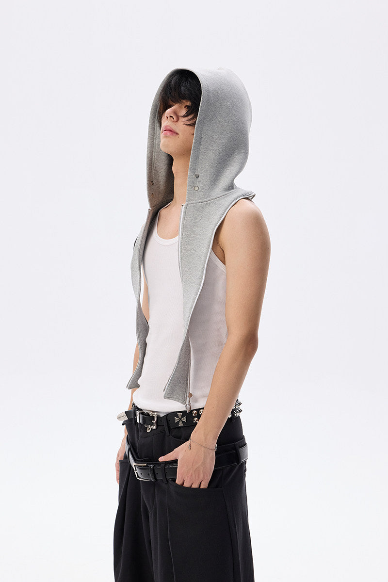 Fake Layered Detachable Hooded Short Padded Jacket WN26698