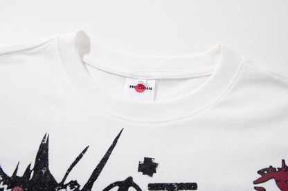 Snowflake Cotton Print Short Sleeve T-Shirt WN25874