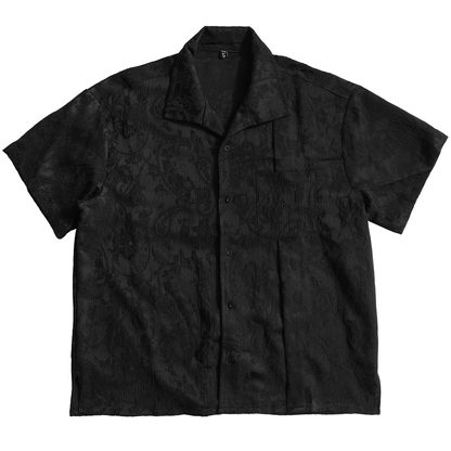 Side Slit Jacquard Short Sleeve Shirt WN20184