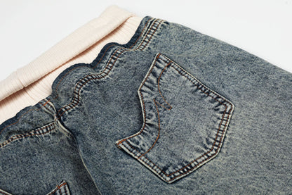 Deconstruction Patchwork Wide Leg Denim Jeans WN25851