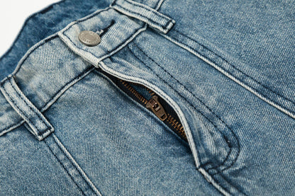 Washed Multi Pocket Curved Denim Jeans WN25974
