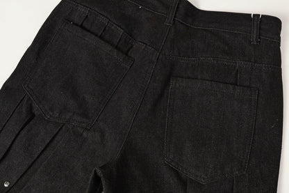 Heavyweight Studs Wide Leg Denim Jeans WN25687