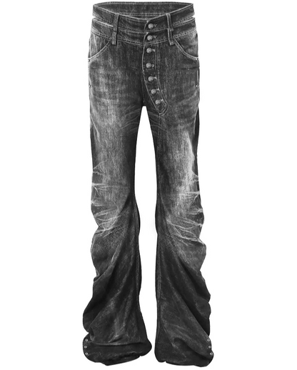 Washed Whisker Straight Denim Jeans WN20883