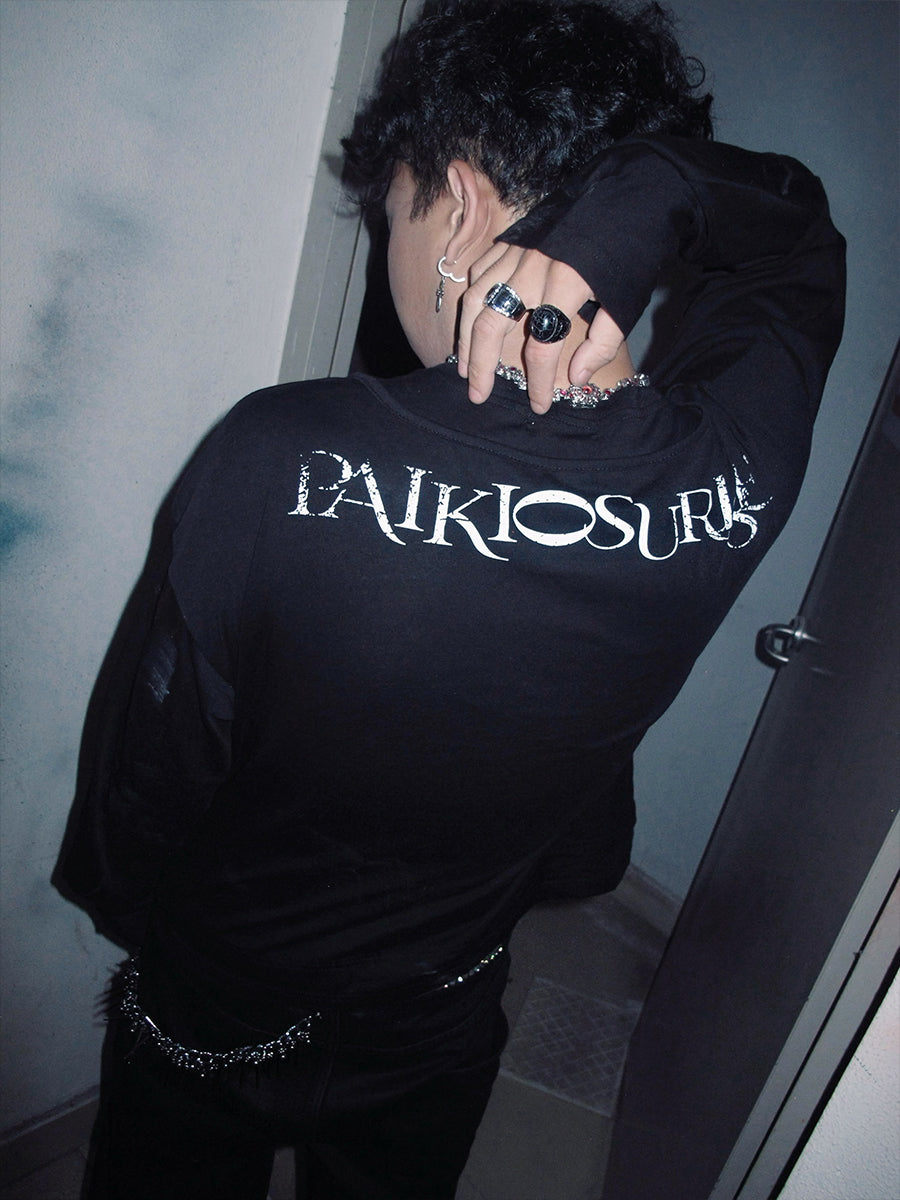 Graphic Print Henley Neck Long Sleeve T-Shirt WN15827