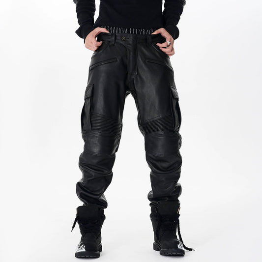 Deconstruction PU Leather Pants WN22633