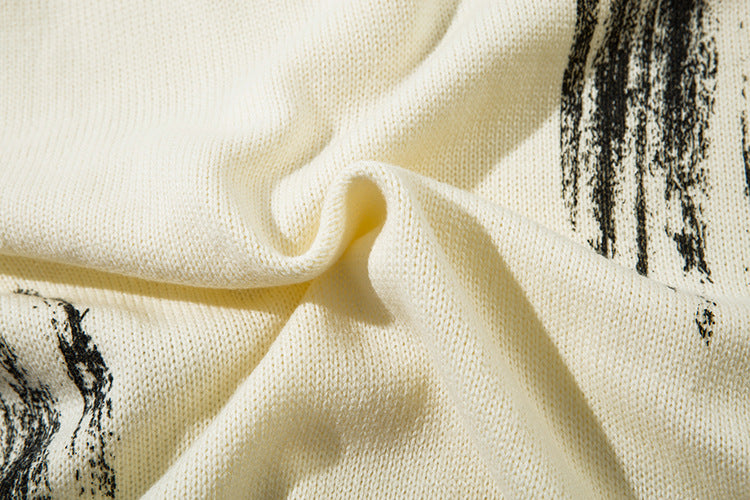 Graffiti Print Oversize Knit Cardigan WN11429