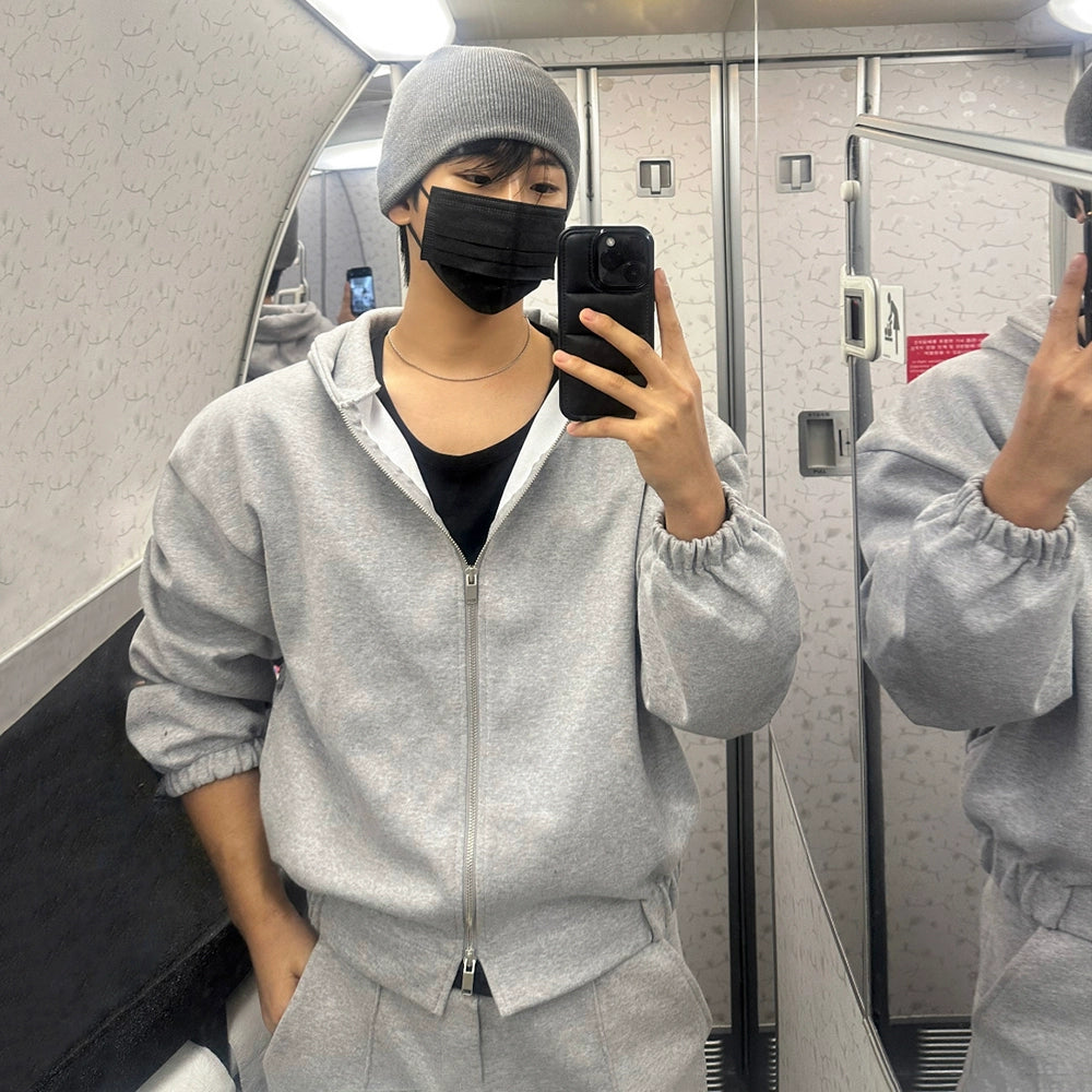 Double Zipper Hoodie & Straight Pants Setup WN20235