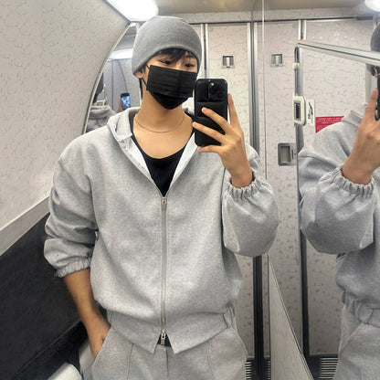 Double Zipper Hoodie & Straight Pants Setup WN20235