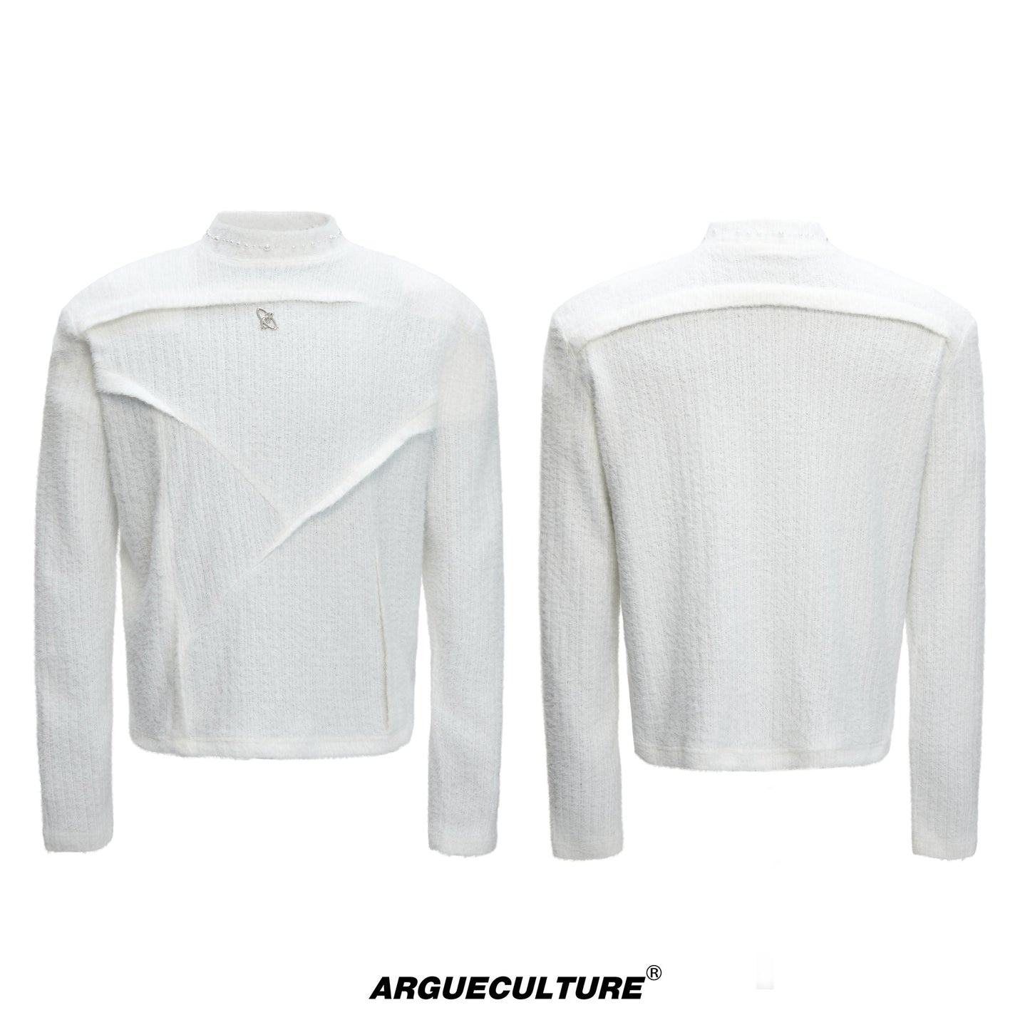 Blushed Pearl-Embellished Long-Sleeve T-Shirt WN22680