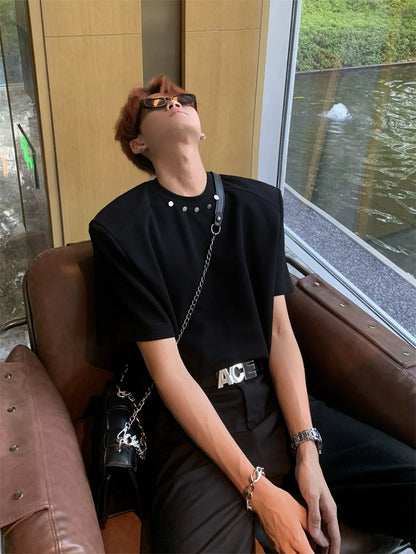 Heavyweight Metal Design Short Sleeve T-Shirt WN20038