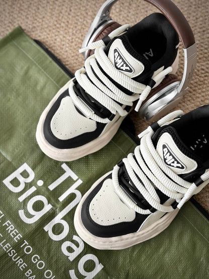 Chunky Multi-Layer Platform Lace-Up Sneakers WN24521