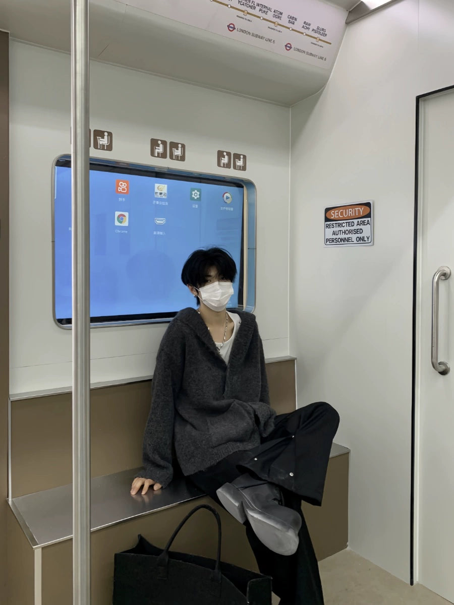 Oversize Hooded Knit Cardigan WN19928