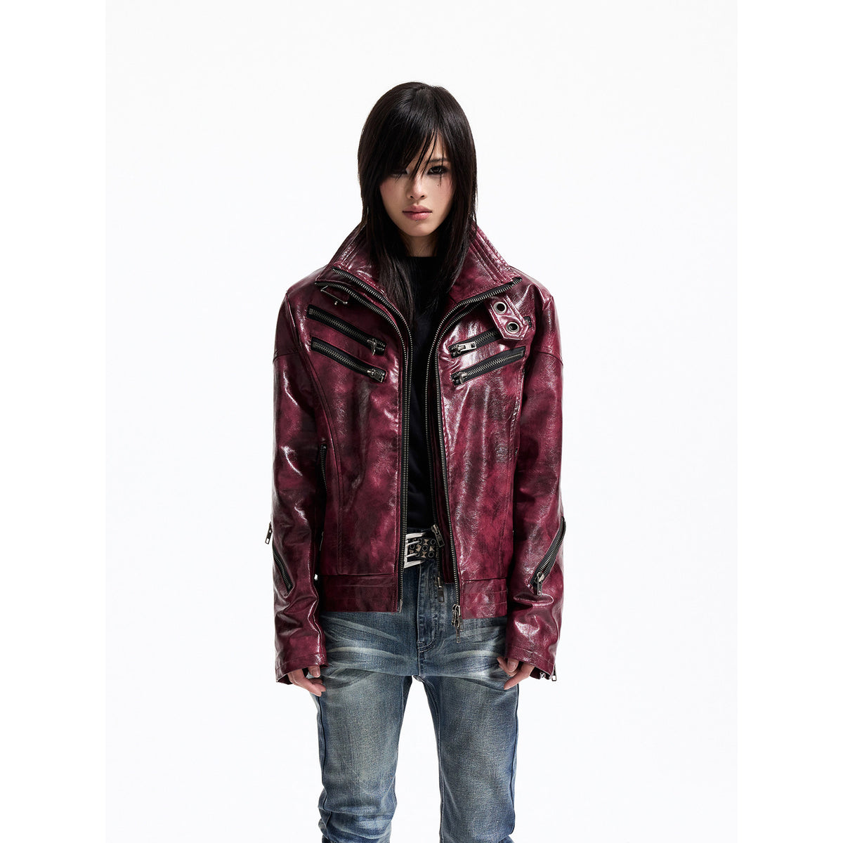 Detachable Fur Collar YKK Zipper Fitted Jacket WN27337