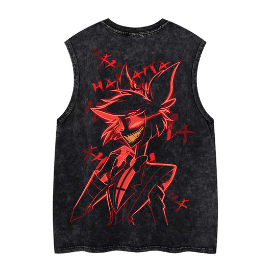 Washed Graphic Art Sleeveless T-Shirt WN26956