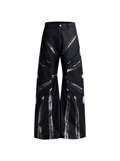 Patchwork Oversize PU Leather Jacket & PU Leather Pants Setup WN20510