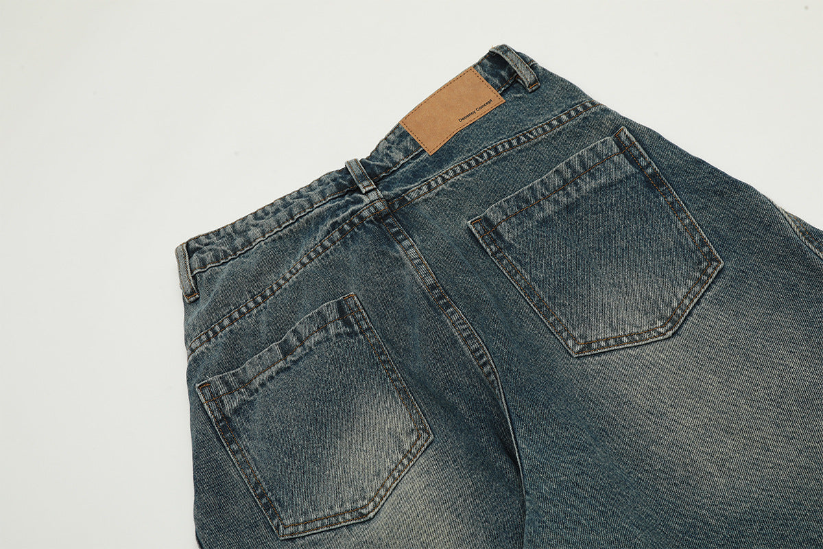 Washed Curve Wide Leg Denim Jeans WN16167